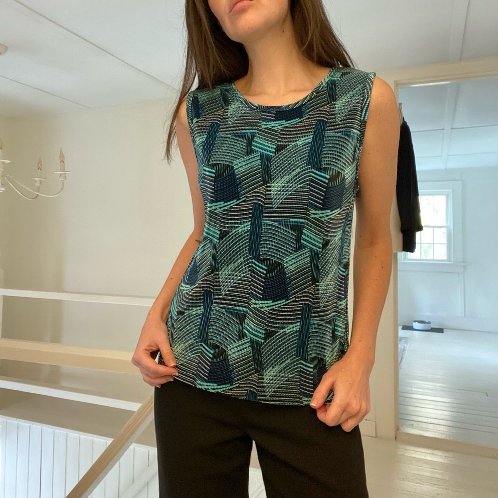 Plissé Vintage Y2K Printed Accordian Pleat Top